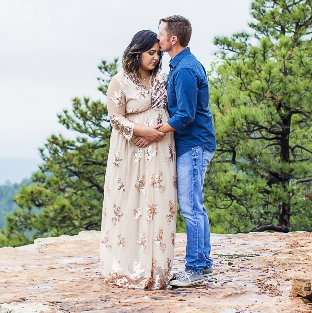Rose Gold Maxi Maternity Dress